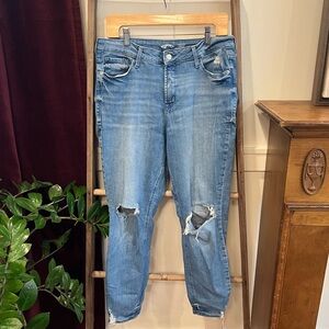 Old Navy Light Blue Distressed Super Skinny High Rise Jeans